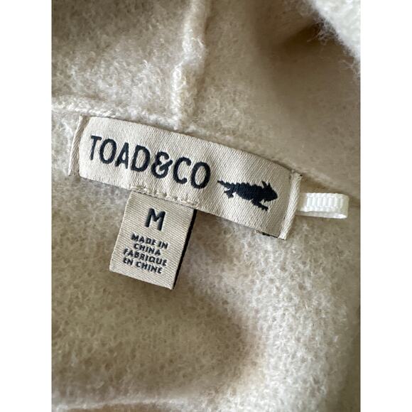 TOAD & CO Merino Heartfelt Hoodie Cream Stripes Medium - Picture 7 of 10